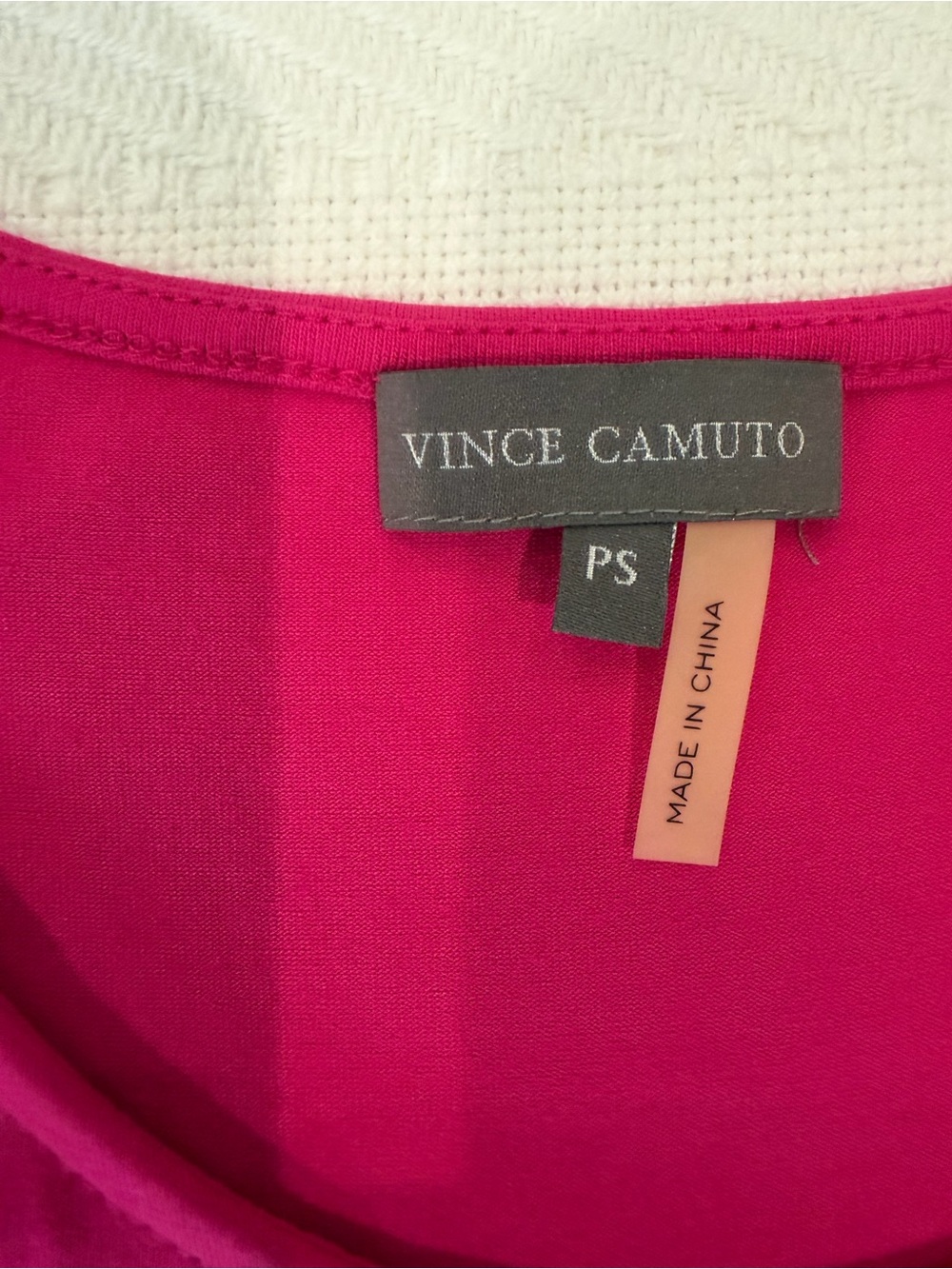 Vince Camuto Magenta Pink Asymmetric Drape Knot Sleeveless Top - Picture 4 of 6
